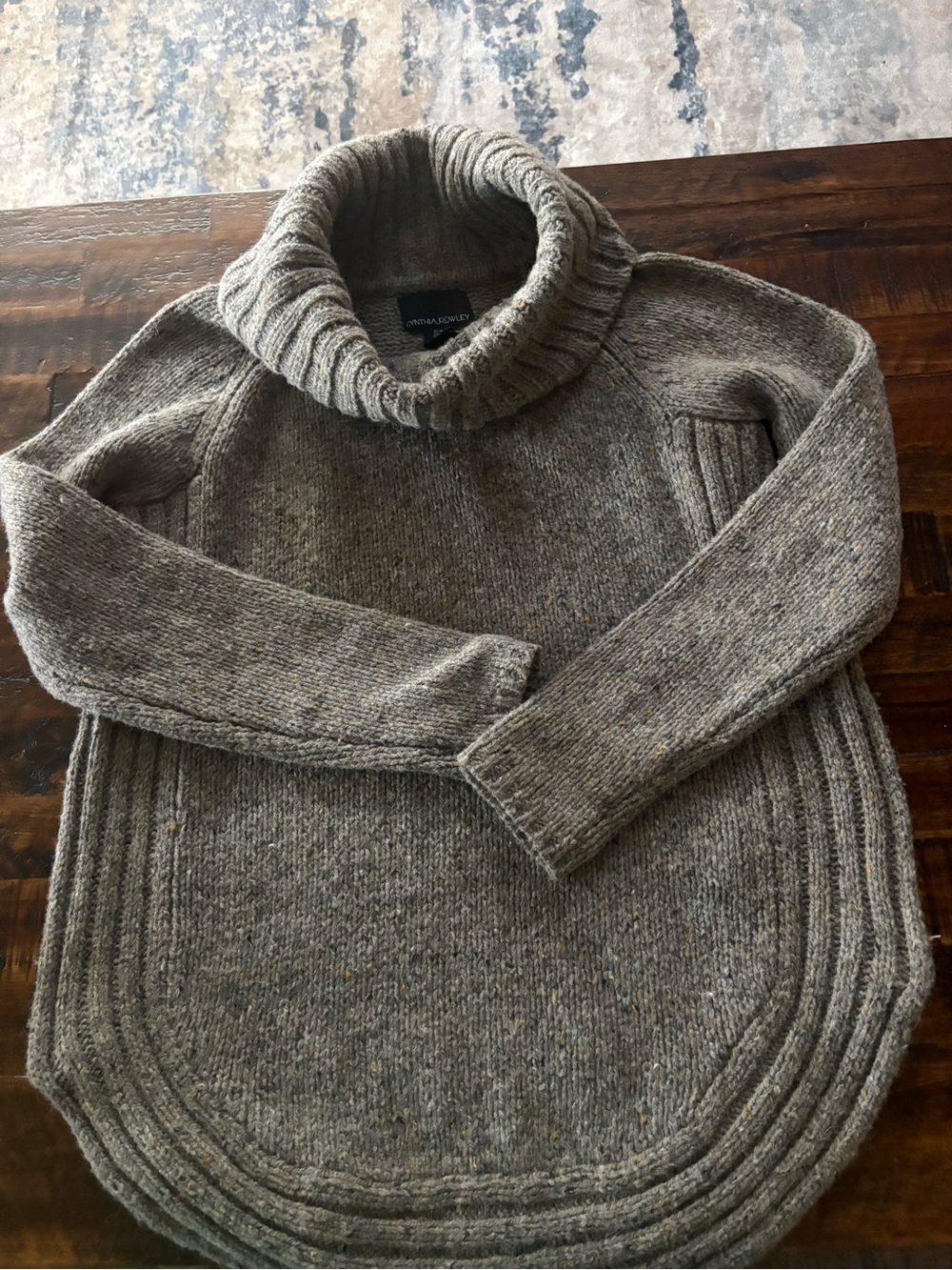 Cynthia Rowley Women's Taupe Gray Turtleneck Tunic